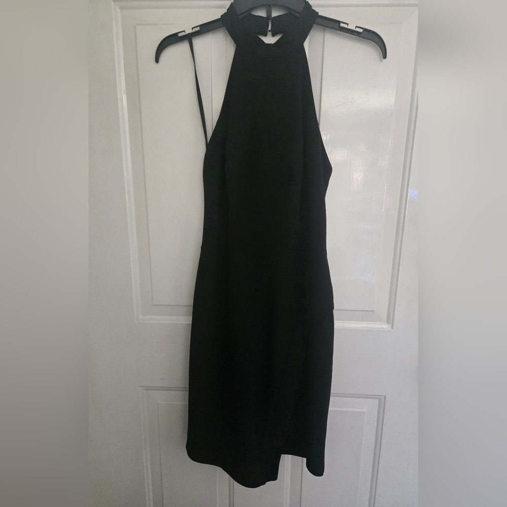 Elegant Black Halter Dress 4